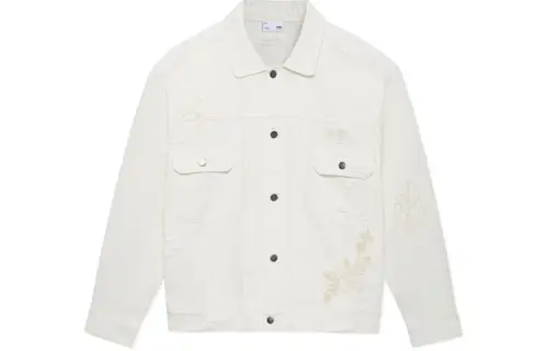 Li Ning Sports Trendy Collection Denim Jacket Men's White