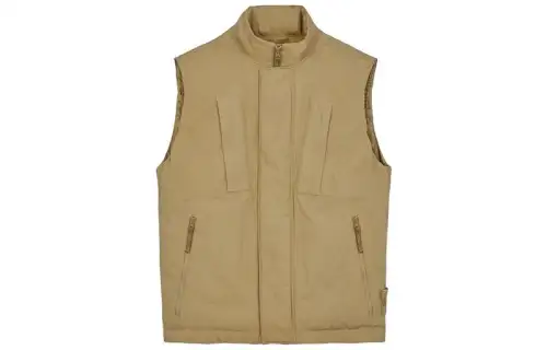 STONE ISLAND Vests Unisex Khaki Stand Collar Moderate Other