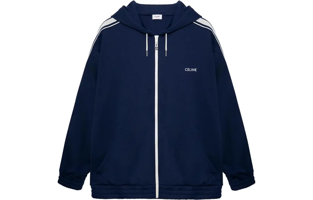CELINE Jackets Men's Blue Hooded Moderate Other