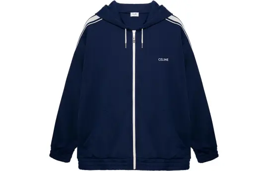 CELINE Jackets Men's Blue Hooded Moderate Other