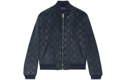 GUCCI Gg Printed Suede Bomber Jacket