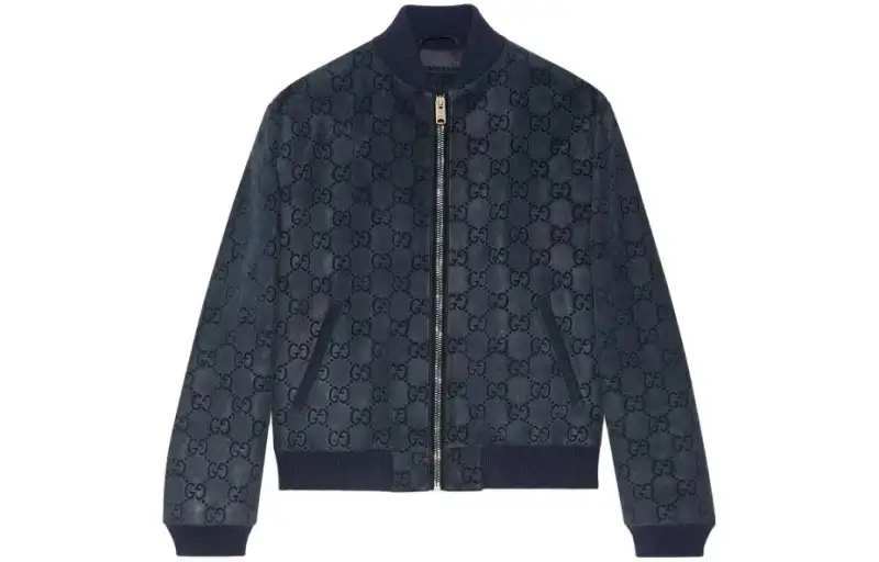 GUCCI Gg Printed Suede Bomber Jacket