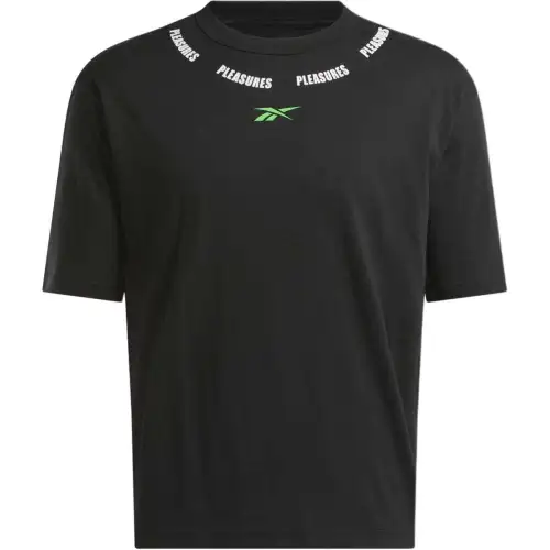 Reebok T Shirts Unisex Black Crew Neck Moderate Straight Fit