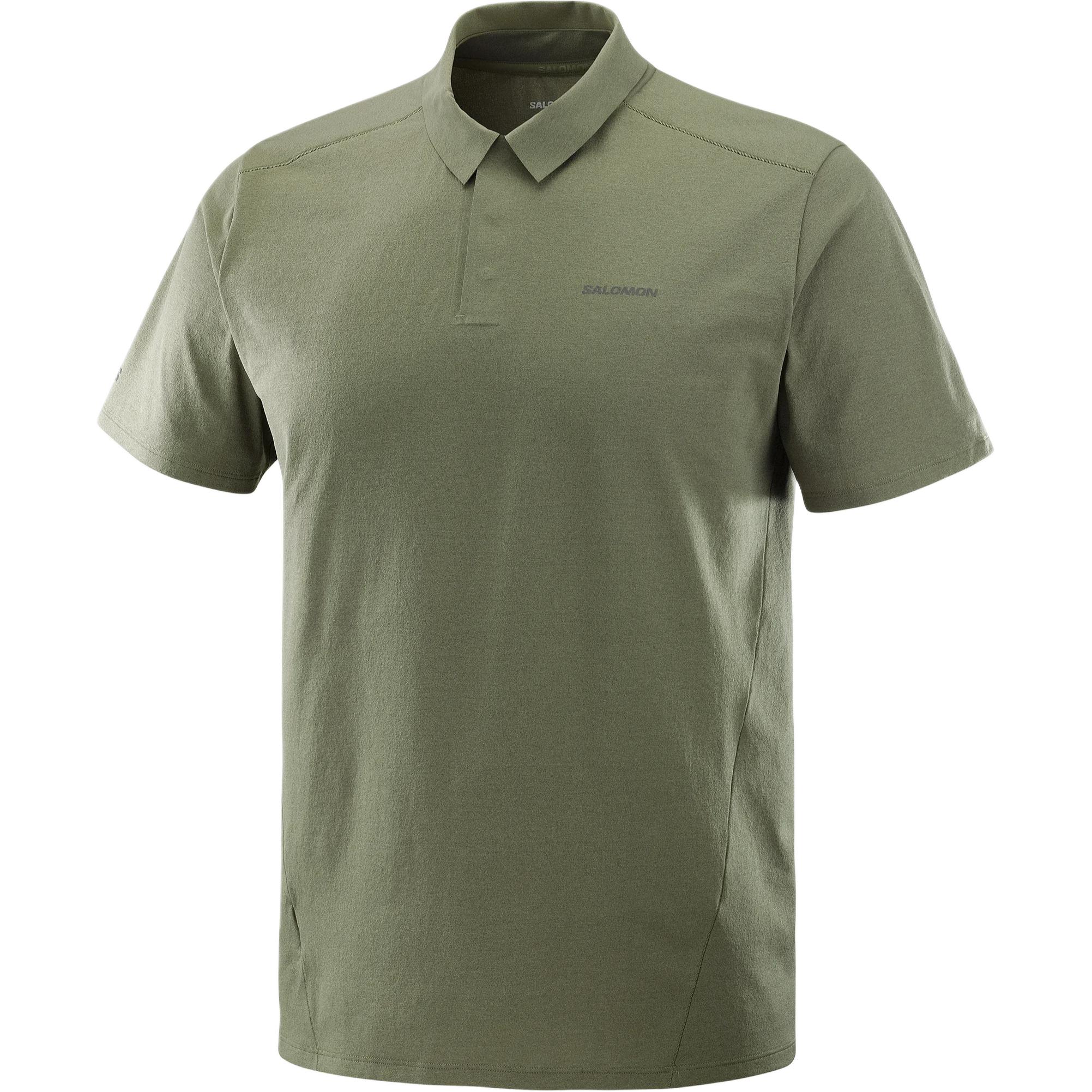 Мужская футболка Salomon Trackline Polo (зеленая)