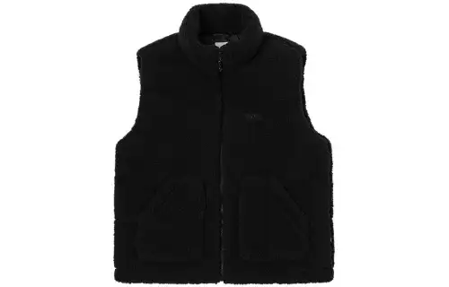 Vans Down Vests Unisex Black Stand Collar Thickened Other