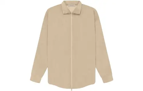 Fear of God Essentials SS23 solid color zipper corduroy plus velvet lapel shirt American heavy jacket men's style