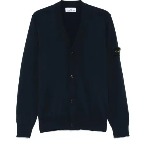 STONE ISLAND Compass Patch V Neck Cardigan
