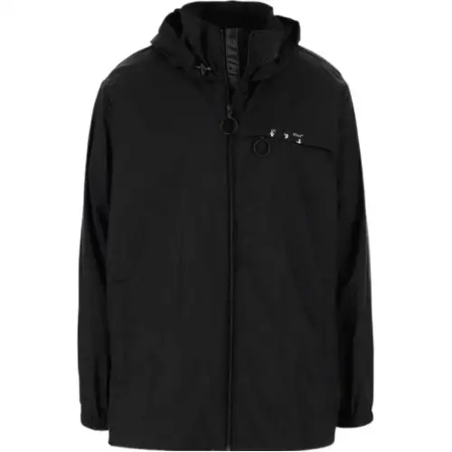 OFF WHITE FW21 Windbreaker Jacket Men's Black Loose Fit