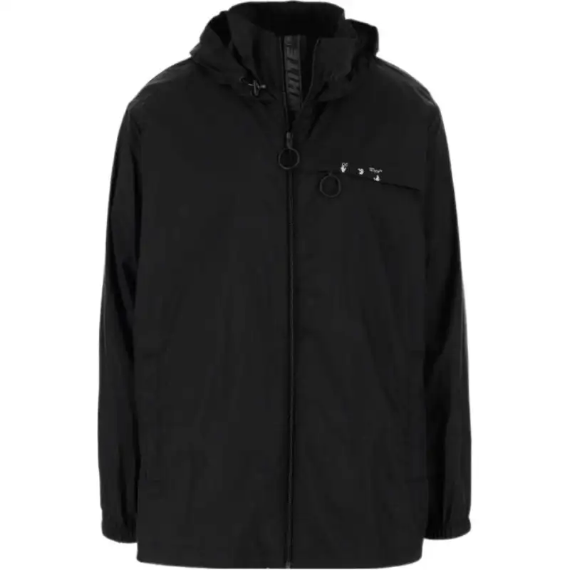 OFF WHITE FW21 Windbreaker Jacket Men's Black Loose Fit