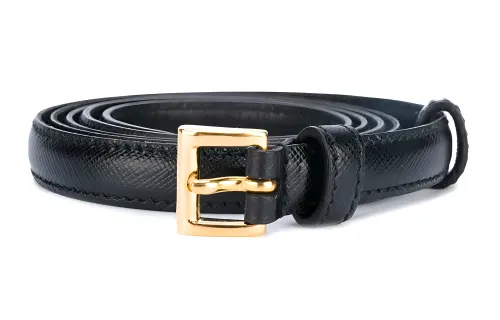 PRADA Belt Leather Belts Women's Black Width 2cm