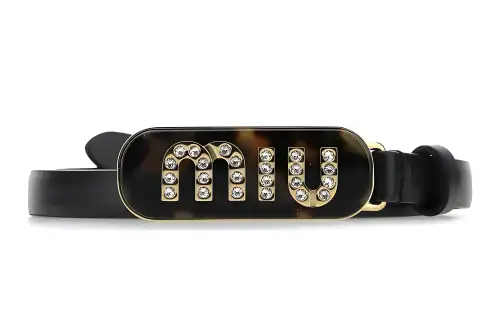 MIU MIU Leather Belts Women's Black