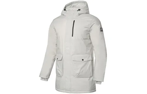 Li Ning Down Jackets Men's Glacier Gray Hooded Moderate