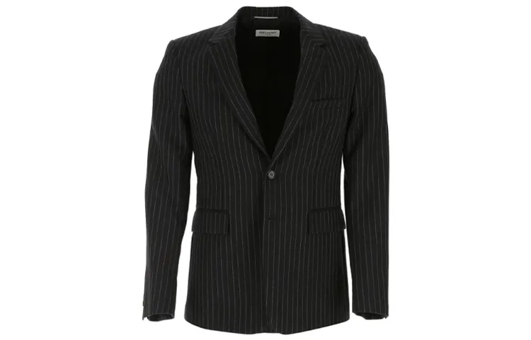 Saint Laurent pinstriped buttoned blazer