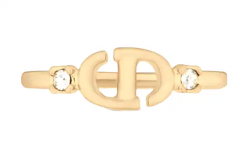 DIOR Faux Crystal Rings Women's Gold