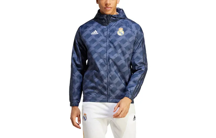 Adidas Real Madrid Jackets Men's Legend Ink Hooded Moderate Other