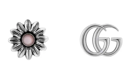 GUCCI GG Stud Earrings Unisex Silver