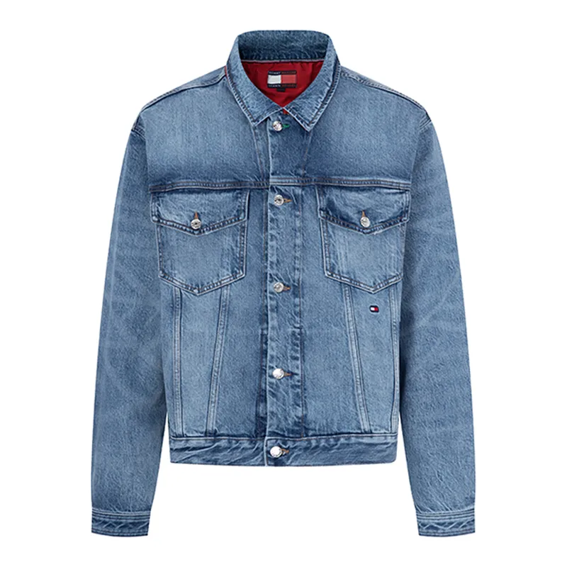 Tommy Hilfiger Denim Jackets Men's Denim Blue Lapel Moderate Other