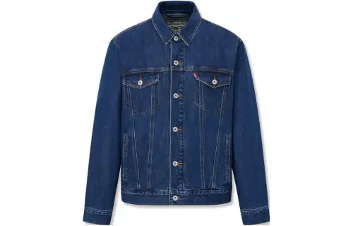Levis Denim Jackets Unisex Blue Lapel Moderate Other