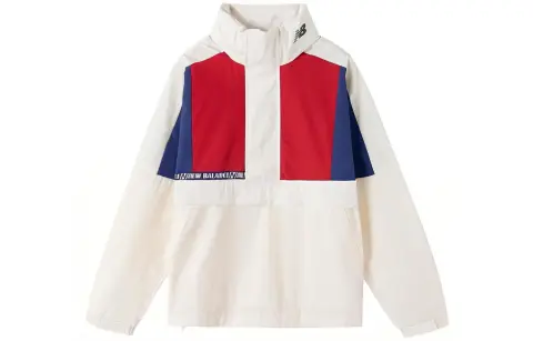 New Balance Jackets Unisex Ecru Hooded (Non-detachable) Moderate Straight Fit