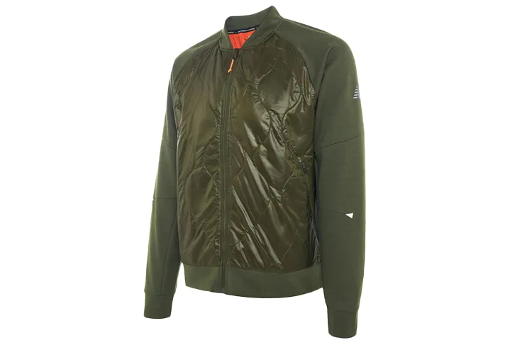 New Balance Puffer Jackets Men's Army Green Stand Collar Moderate