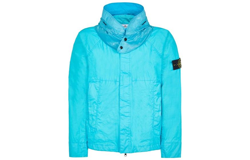 STONE ISLAND STONE ISLAND MEMBRANA 3L TC Series MEMBRANA 3L TC Series Windproof, Waterproof, Breathable Brand Logo Patch Stand Collar Hidden Jacket Men's Turquoise