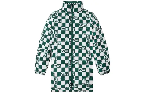 Vans Down Jackets Unisex Green Stand Collar Thickened Reversible