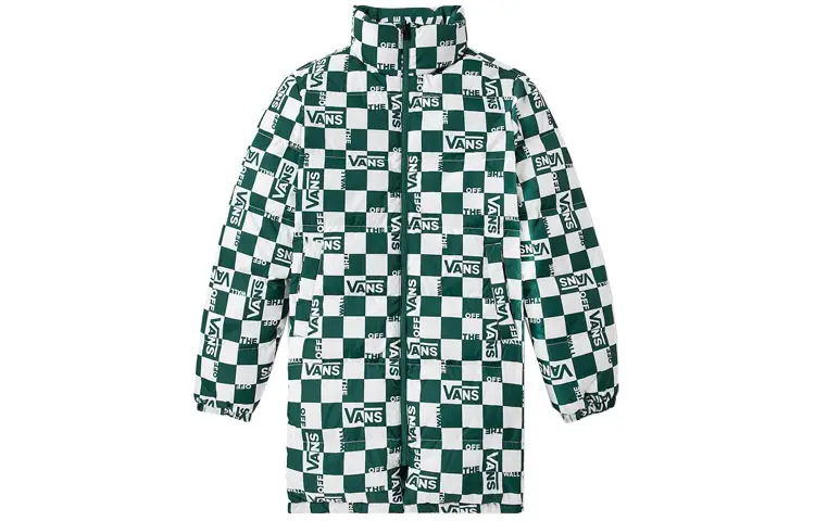 Vans Down Jackets Unisex Green Stand Collar Thickened Reversible
