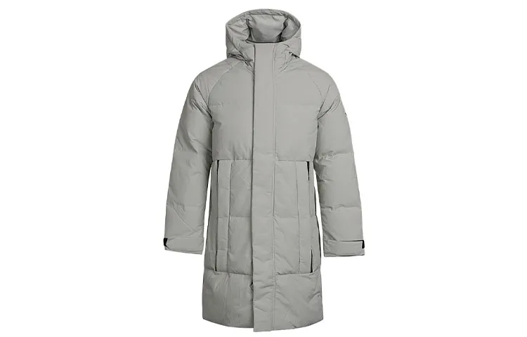 Adidas Down Jackets Men's Gray Hooded Moderate Straight Fit