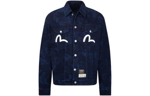 EVISU Denim Jackets Men's Multicolor Lapel Moderate