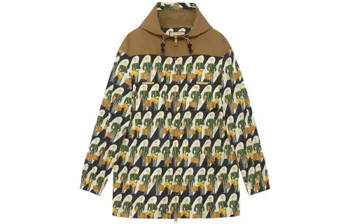Gucci Graphic Print Zip-Up Coat