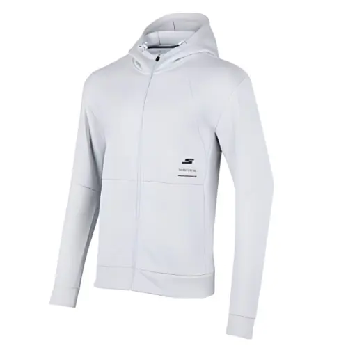 Skechers Mother Zipper Fleece Lined Hooded Sports Jacket Men's Daybreak Gray