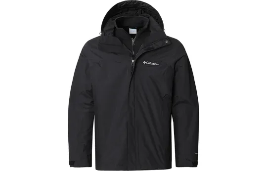 Columbia Hiking Waterproof Windproof Thermal Quick Dry Windbreaker Jacket Men's Black