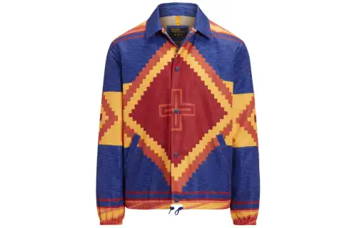 Polo Ralph Lauren SS24 x Naiomi Glasses joint model color-blocked single-breasted peak collar long-sleeved coach jacket jacket men's multi-color