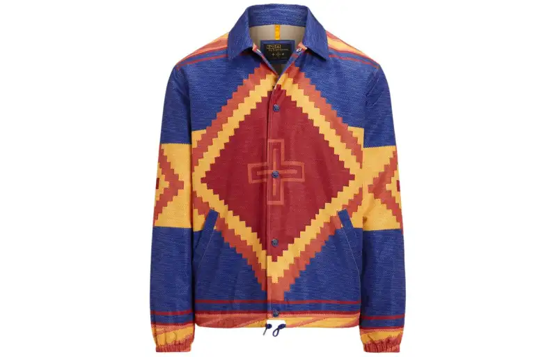 Polo Ralph Lauren SS24 x Naiomi Glasses joint model color-blocked single-breasted peak collar long-sleeved coach jacket jacket men's multi-color