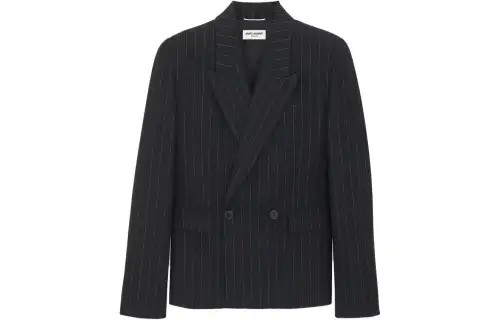 SAINT LAURENT Business Suits Men's Black Suit Collar Moderate Business Suit