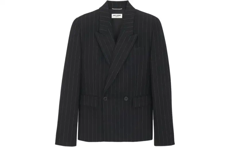 SAINT LAURENT Business Suits Men's Black Suit Collar Moderate Business Suit