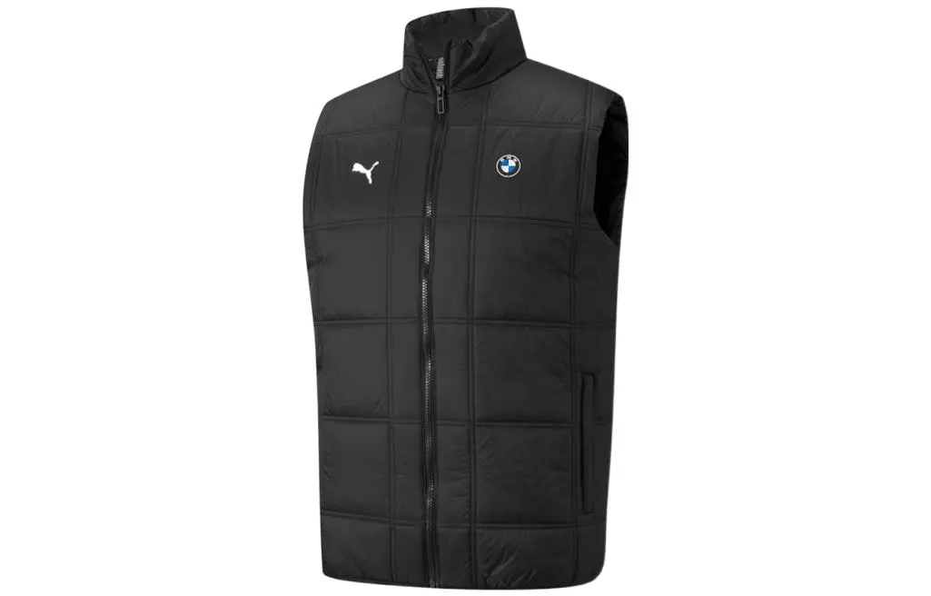 PUMA Vests Men's Black Stand Collar Moderate Other