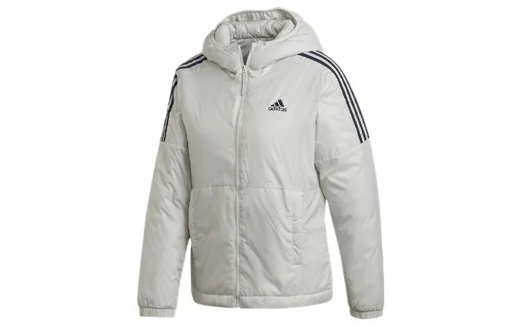 Adidas Puffer Jackets Women's White Hooded Moderate Other