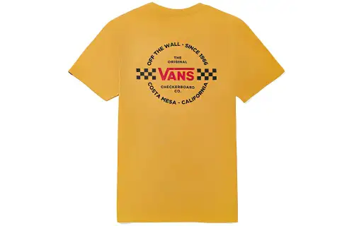 Vans T Shirts Men's Yellow Crew Neck Moderate