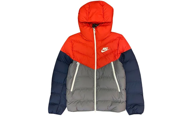 Nike Down Jackets Men's Red Blue Multicolor Hooded Moderate Other