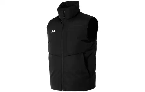 Under Armour Down Vests Unisex Black Stand Collar Moderate