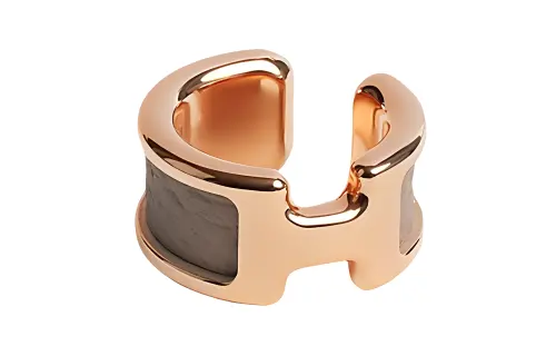 HERMES Olympe Rose Gold plated Metal Clip On Earrings Women's