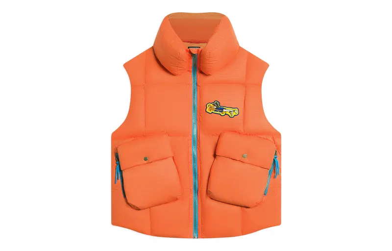 Li Ning BADFIVE Vests Men's Flame Orange Stand Collar Moderate Other