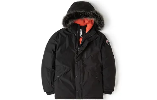 Timberland Down Jackets Men's Black Hooded Thickened Parka Down Jacket