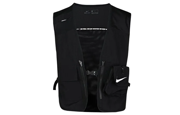 Nike Vests Men's Black Collarless Moderate Urban Techwear