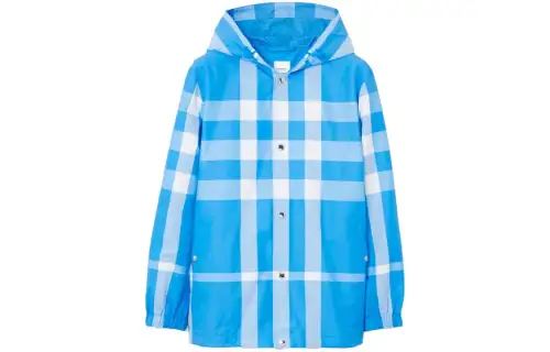 Burberry Checked Hooded Drawstring Jacket