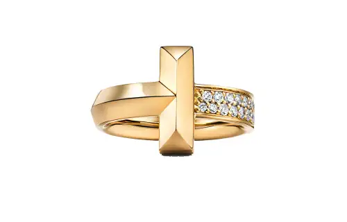 TIFFANY & CO. T 18K Gold Rings Unisex Gold