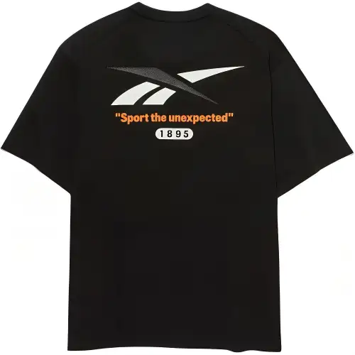 Reebok T Shirts Men's Black Crew Neck Moderate