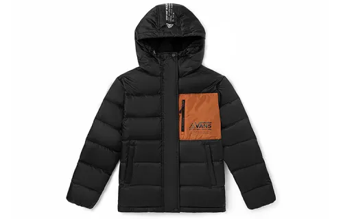 Vans Down Jackets Unisex Black Hooded Moderate Other