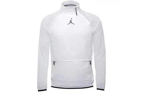 Jordan Jackets Men's White Stand Collar Moderate Other